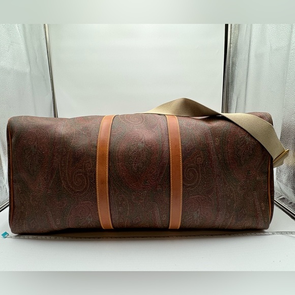 ETRO -Authentic-Paisley Coated Canvas Bandolier Duffle w/ Lock/Key/Strap 60 - Picture 4 of 16
